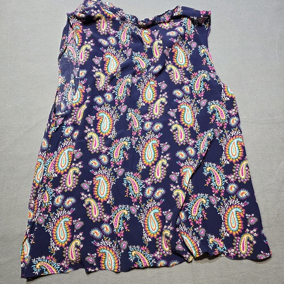 Talbots NWT Navy Paisley Print Blouse 3X PTP 25 - Picture 2 of 4